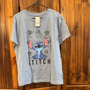 Disney Light Blue Stitch Graphic Short Sleeve Tee